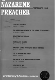 Title Page of Nazarene Preacher