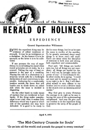 Title Page of Herald of Holiness - April 9, 1951