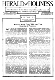 Front page of Herald of Holiness - September 21, 1921