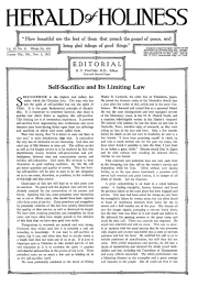Front page of Herald of Holiness - November 2, 1921