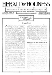 Front page of Herald of Holiness - March 29, 1922
