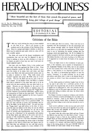 Front page of Herald of Holiness - August 23, 1922