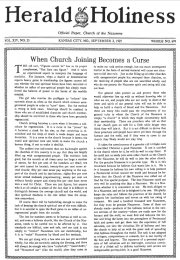Front page of Herald of Holiness - September 2, 1925
