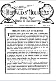 Front page of Herald of Holiness - March 19, 1930