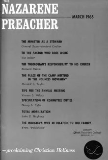 Title Page of Nazarene Preacher
