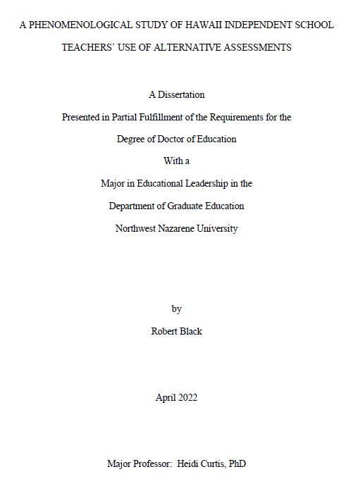Dissertation cover