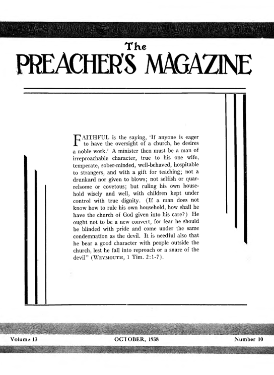 Title Page of Preacher's Magazine