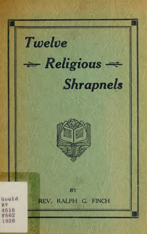 Cover of book titled Twelve Religious Shrapnels
