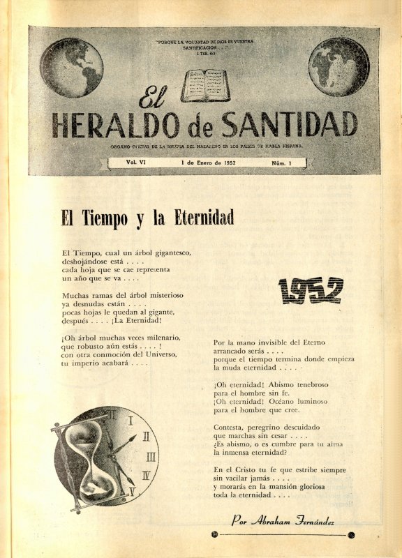 Portada: El tiempo y la eternidad, Anónimo, 1952, Abraham Fernández